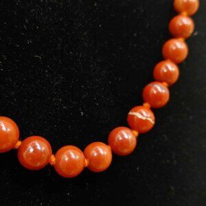 Vintage Red Jasper 8mm Bead Hand Knotted 14kt Gold Filled Clasp